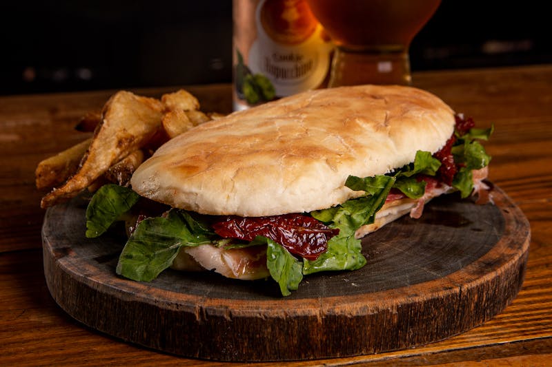 Dions Veggie Delight Sandwich with roasted vegetables and hummus
